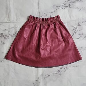 Express Maroon Faux Leather Skirt